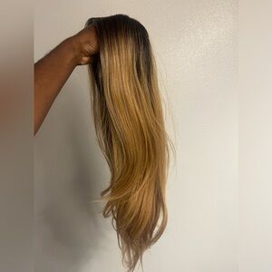 28 inch blond high quality synthetic wig